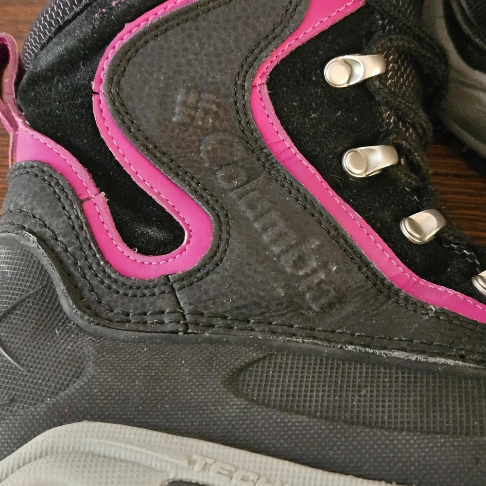Columbia Omni-Heat 200g Waterproof Winter Snow Boots Black Pink Womens 6.5